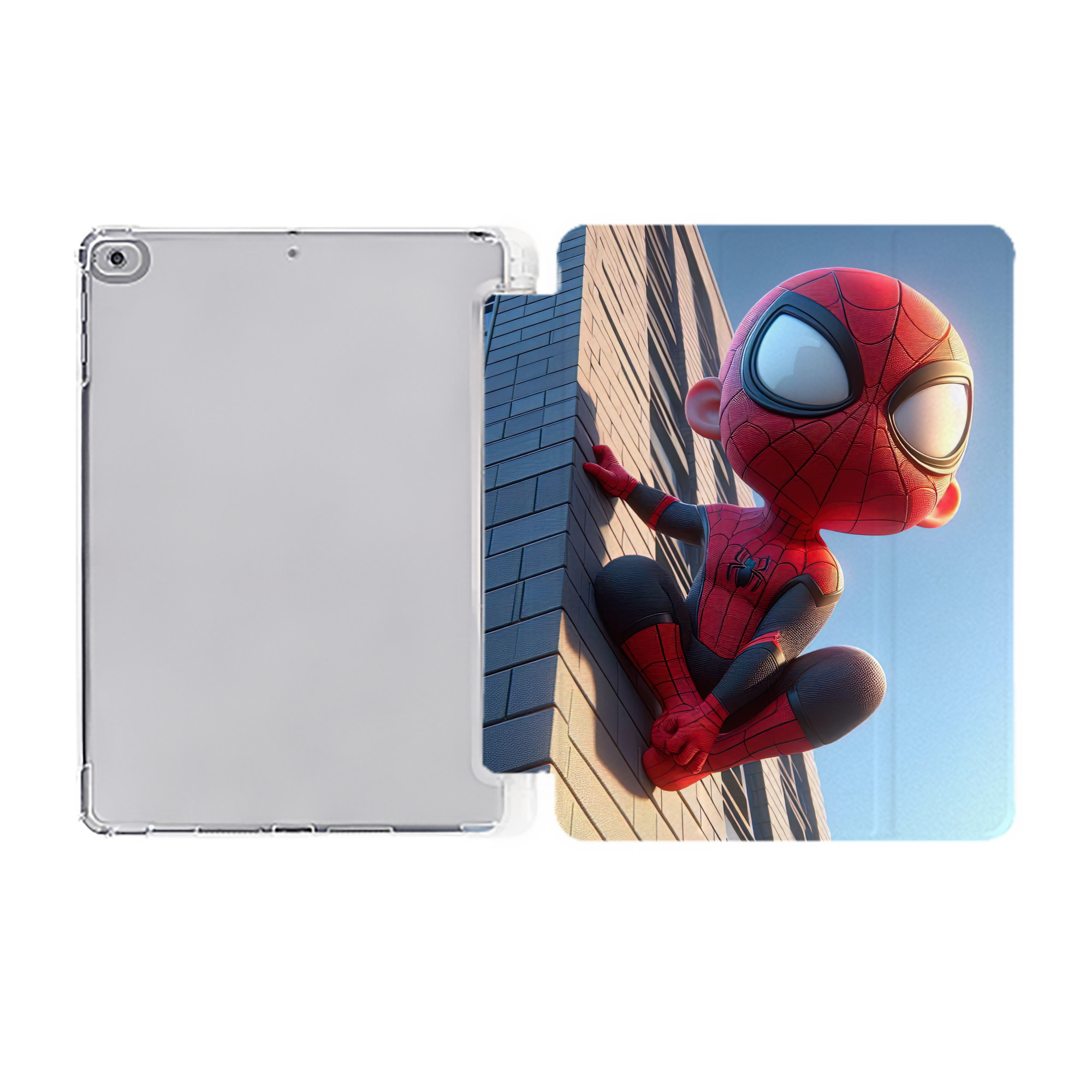 （画像用） Spider Man スパイダーマン IPad ケース ペン収納付き 三つ折りスタンド PUレザー×シリコン 対応機種9.5/10.5/10.9インチ